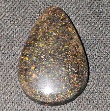 8.59 ct Natural Treated Andamooka Matrix Opal 21x14mm Pear Teardrop Rainbow Fire picture