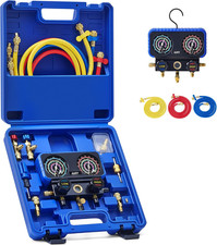 OMT 3-Way AC Manifold Gauge Set for R410A R32 R22 R454B, 5Ft Hoses picture