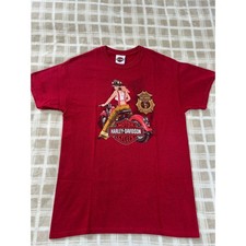 Vintage Harley Davidson Shirt Stormy Hill Clermont Florida Biker Red Men Size M picture