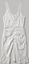 Zara Ruched Front Mini Dress Women's Asymmetrical Hem White Size XS picture