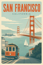 San Francisco California 11x17 Travel Poster Golden Gate Bridge Scenic Wall Art picture