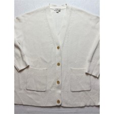 J.Crew Cotton Cashmere Oversized Cardigan Sweater Cream Ivory Size M picture