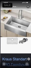 Kraus KHF200-33 Stainless Steel Farmhouse Sink With Matte Black Faucet picture