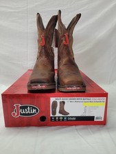 Men's Justin SE4752 Wolfe Russet Brown Waterproof Nano Square Comp Toe Boots picture