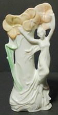 Antique Gebruder Heubach Art Nouveau Bisque Porcelain Figural Vase Model 1633  picture