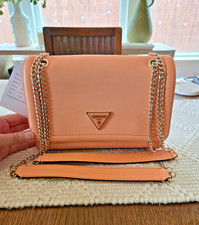 Guess Noelle Small Tri-Pocket Apricot Crossbody w/ Chain Strap. New w/ Tag picture