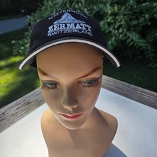 Vintage Zermatt Matterhorn Switzerland black and white trim  Hat picture