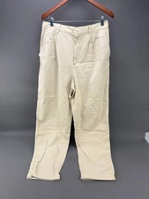GAP Womens Beige/Cream Pleated Cotton Pants Size 12 Tall picture