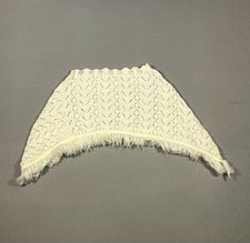 VTG Strictly Kids Cream Knit Shawl Wrap Fringe Size 5 6 Boho Triangle Capelet picture