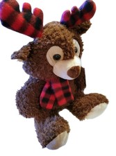 Reindeer Holiday Plush Publix Supermarket Stuffed Animal Plaid 16