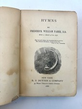 Antique 1886 HYMNS by Frederick William Faber Mini Church Book Small picture