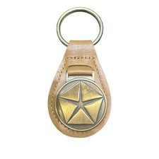 Vintage Mopar Chrysler Pentastar Leather Keychain Parts Delivery System Promo picture