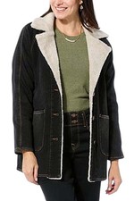 DG2 by Diane Gilman Women's Denim Sherpa Coat Washed Black picture