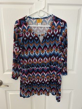 Ruby Rd Multicolor Print Tunic Top Size M picture