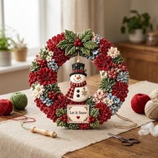 34 cm Red Fabric For Poke Wreath Kit for Handmade Holiday Decor For Adults picture