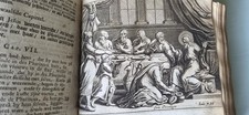 Old & rare Dutch 'Prent' Bible with 65 beautiful copper engravings 1716 picture