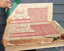 2 Boxes Sears Vintage Green Chain Link Fence Privacy Slats #19842 4’ High MCM picture