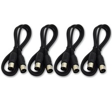 4PACK MIDI Cable 5-pin Male to Male 3-Feet Connecting Wire Audio Studio picture