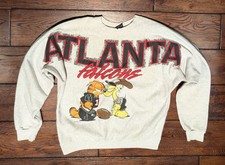 VTG 1994 Garment Graphics Garfield Atlanta Falcons Sweatshirt Gray Men's Size L picture