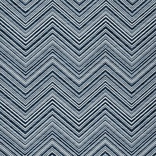 Thibaut Woven Multi Chevron Uphol Fabric- Monti Chevron / Navy 11.50 yds W77135 picture