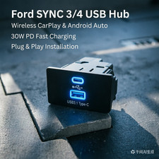 Wireless carplay for Ford Mustang Shelby Sync3.4 USB hub pulg & play 2015-2023 picture
