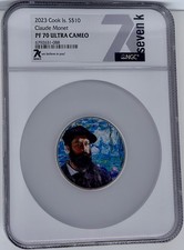2023 Cook Islands 2 oz Silver Masters of Art Claude Monet NGC PF 70 UCAM SevenK picture