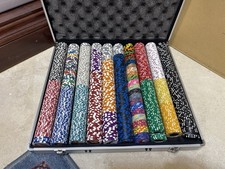 1000+ Poker Chip Mixed Lot w/ Aluminum Case, Vintage Pin-up, Super Mario, M&M's picture