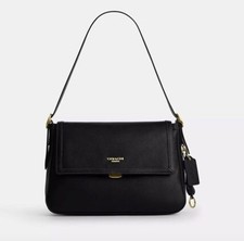 COACH Etta Flap Shoulder Bag Black Leather CFK03 IMBLK New from JP picture