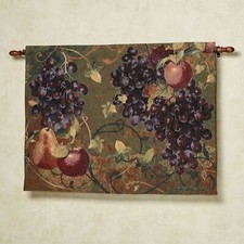 Tuscan Countryside Vintage Fruit Kitchen Dining Jacquard Woven Tapestry Wall Art picture