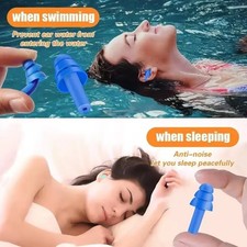 10 Pairs of Reusable Soft Silicone Earplugs Swimming Sleeping Noise Reduction picture