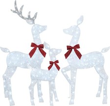 4 FT Christmas Decorations Outdoor Lighted Reindeer – 3-Piece 2D Deer Family Set picture