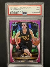 2022 Bowman U Chrome Caitlin Clark 1st Bowman Pink Refractor #50 PSA 9 Iowa picture