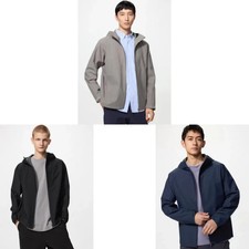 Men BLOCKTECH Parka 3D Cut UNIQLO Water-resistant Breathable Windproof NEW picture