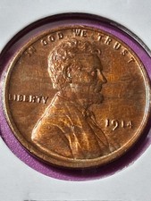 1914-P LINCOLN CENT. MINT STATE. BRILLIANT PATINA 100% ORIGINAL. GORGEOUS RED BR picture