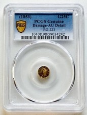 ND(1853) G25C California Fractional Gold BG-223, PCGS AU Details, 22k Gold picture