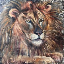 Sophie Dare Original Art 36x36  Oil on Canvas Lion King of the Jungle picture
