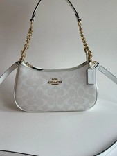 NEW COACH Teri 2Way Shoulder Bag Signature Coated Canvas White outlet CA548 picture