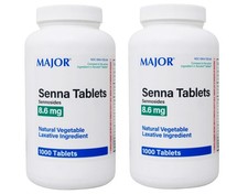 Major Senna Tablets Sennosides 8.6 mg Vegetable Laxative 1000 Ct (Pack of 2) picture