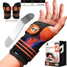 2PK Wrist Brace for Carpal Tunnel - Adjustable Night Support Brace with Splints picture
