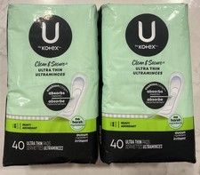 2 pack U by Kotex Security Ultra Thin Pads, Long, Unscented, 40 ct x2 New picture