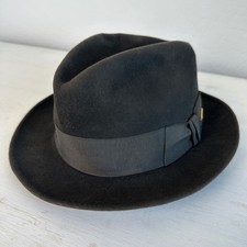 Vintage 80s-90s Stetson Fedora Mens 7 1/8 Royal Stetson Black Felt Hat picture
