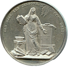 1835 NETHERLANDS SEMINARY KWEEKSSCHOOL CENTENARY MEDAL- 45 mm - 37.74 g -EC 9302 picture
