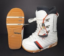 Nitro Rival Men’s Snowboard Boots Size 10.5 White Red Black Excellent picture