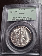 1945-D Walking Liberty Half Dollar PCGS MS 65 OGH picture
