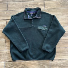 Vintage 90s Patagonia Synchilla Hunter Green Snap T Pullover Fleece Sweater XL picture