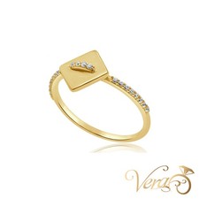 10K YG Women Ring CZ, Size 7.25, 1.5g picture