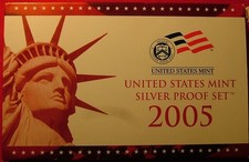 2005-S U.S. Mint Silver Proof Set ~ 11 Coins $1, 50c, 10c, 5c, 1c & 5 State 25c picture