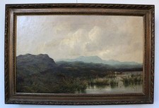 George Vicat Cole RA 1876 British Landscape Cattle Oil Painting Antique picture