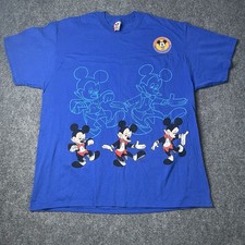 Vtg 1995 Disney Disneyana Convention Mickey Mouse AOP T-shirt Cartoon Tee Blue picture