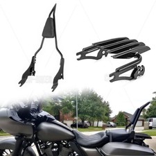 Passenger Backrest Sissy Bar with Stealth Luggage Rack For Harley Touring 09-26 picture